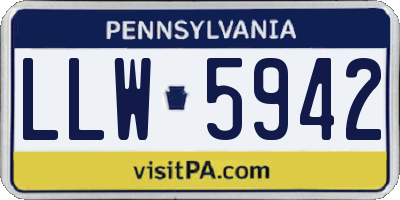 PA license plate LLW5942