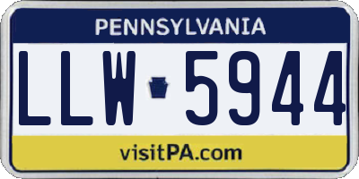 PA license plate LLW5944