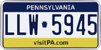 PA license plate LLW5945