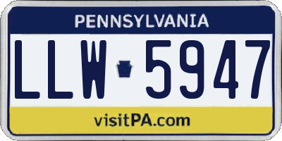 PA license plate LLW5947
