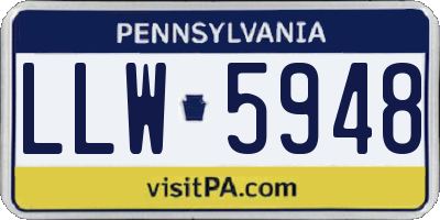 PA license plate LLW5948