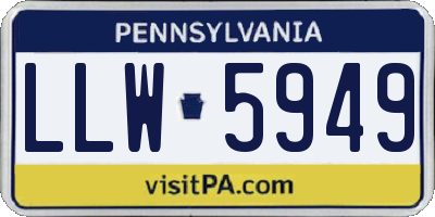 PA license plate LLW5949