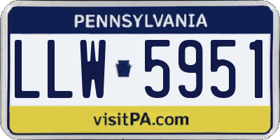 PA license plate LLW5951