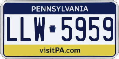 PA license plate LLW5959