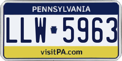 PA license plate LLW5963