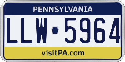 PA license plate LLW5964