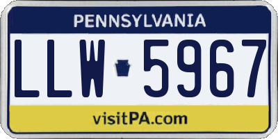 PA license plate LLW5967