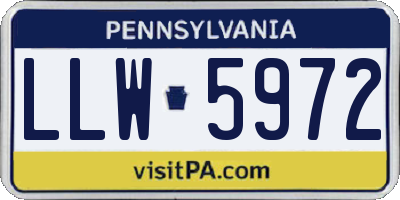 PA license plate LLW5972