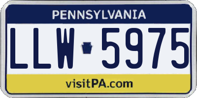 PA license plate LLW5975