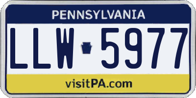 PA license plate LLW5977