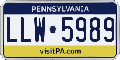 PA license plate LLW5989