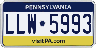PA license plate LLW5993