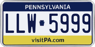 PA license plate LLW5999