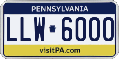 PA license plate LLW6000