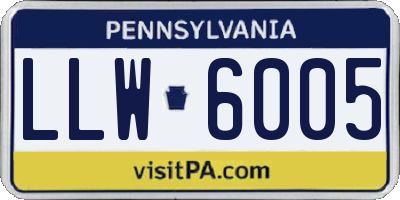 PA license plate LLW6005