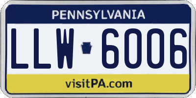 PA license plate LLW6006