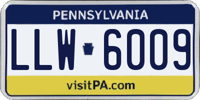 PA license plate LLW6009