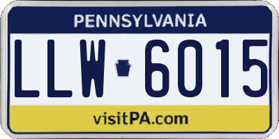 PA license plate LLW6015