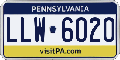 PA license plate LLW6020