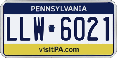 PA license plate LLW6021