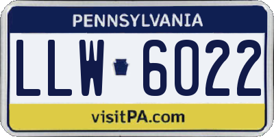 PA license plate LLW6022