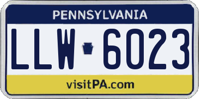 PA license plate LLW6023