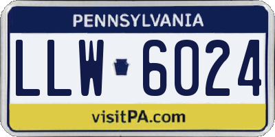 PA license plate LLW6024