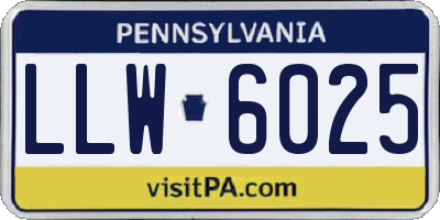 PA license plate LLW6025