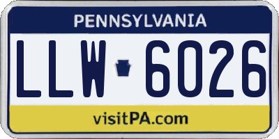 PA license plate LLW6026