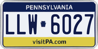 PA license plate LLW6027