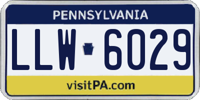 PA license plate LLW6029