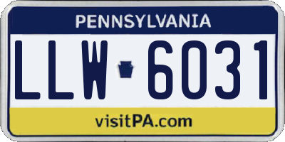 PA license plate LLW6031