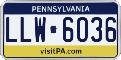 PA license plate LLW6036