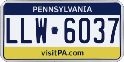 PA license plate LLW6037