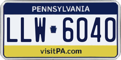 PA license plate LLW6040