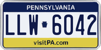 PA license plate LLW6042
