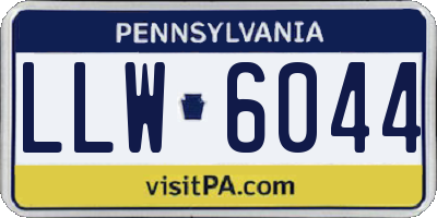 PA license plate LLW6044