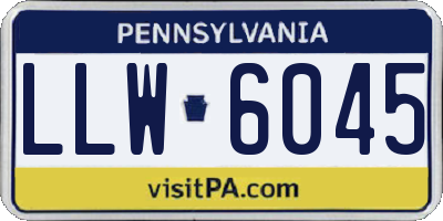 PA license plate LLW6045