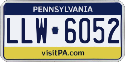 PA license plate LLW6052