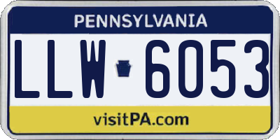 PA license plate LLW6053