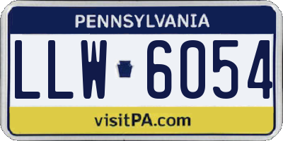 PA license plate LLW6054