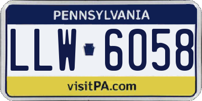 PA license plate LLW6058