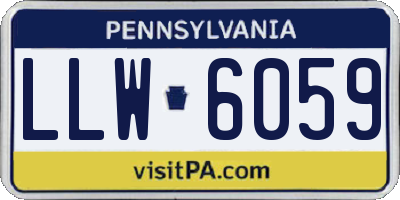 PA license plate LLW6059