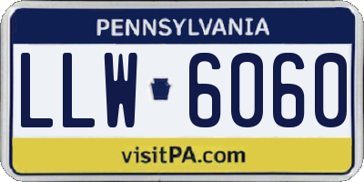 PA license plate LLW6060