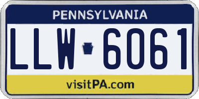 PA license plate LLW6061