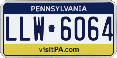 PA license plate LLW6064