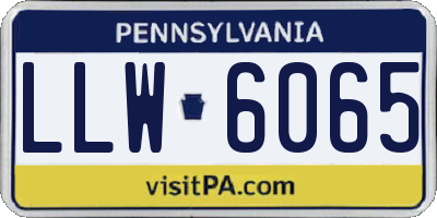 PA license plate LLW6065