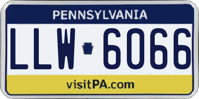 PA license plate LLW6066