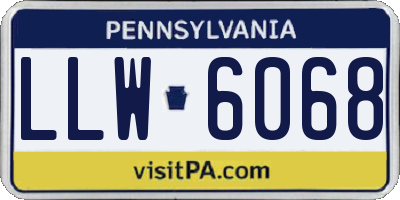 PA license plate LLW6068
