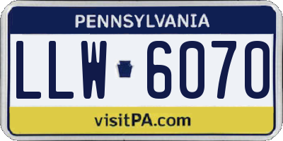 PA license plate LLW6070